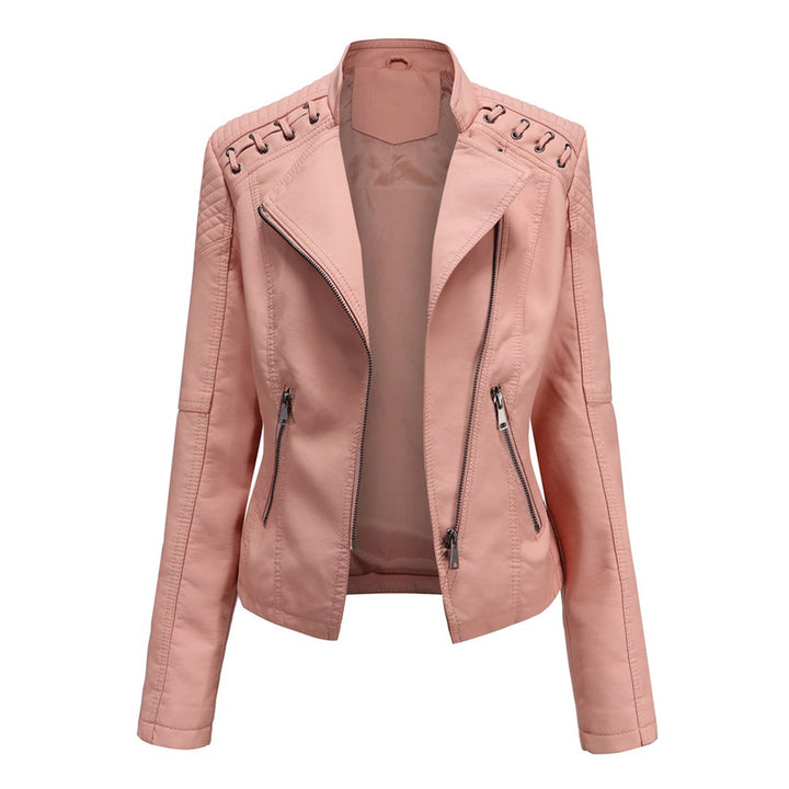 Damen Lederjacke Mit Reißverschluss | Langarm