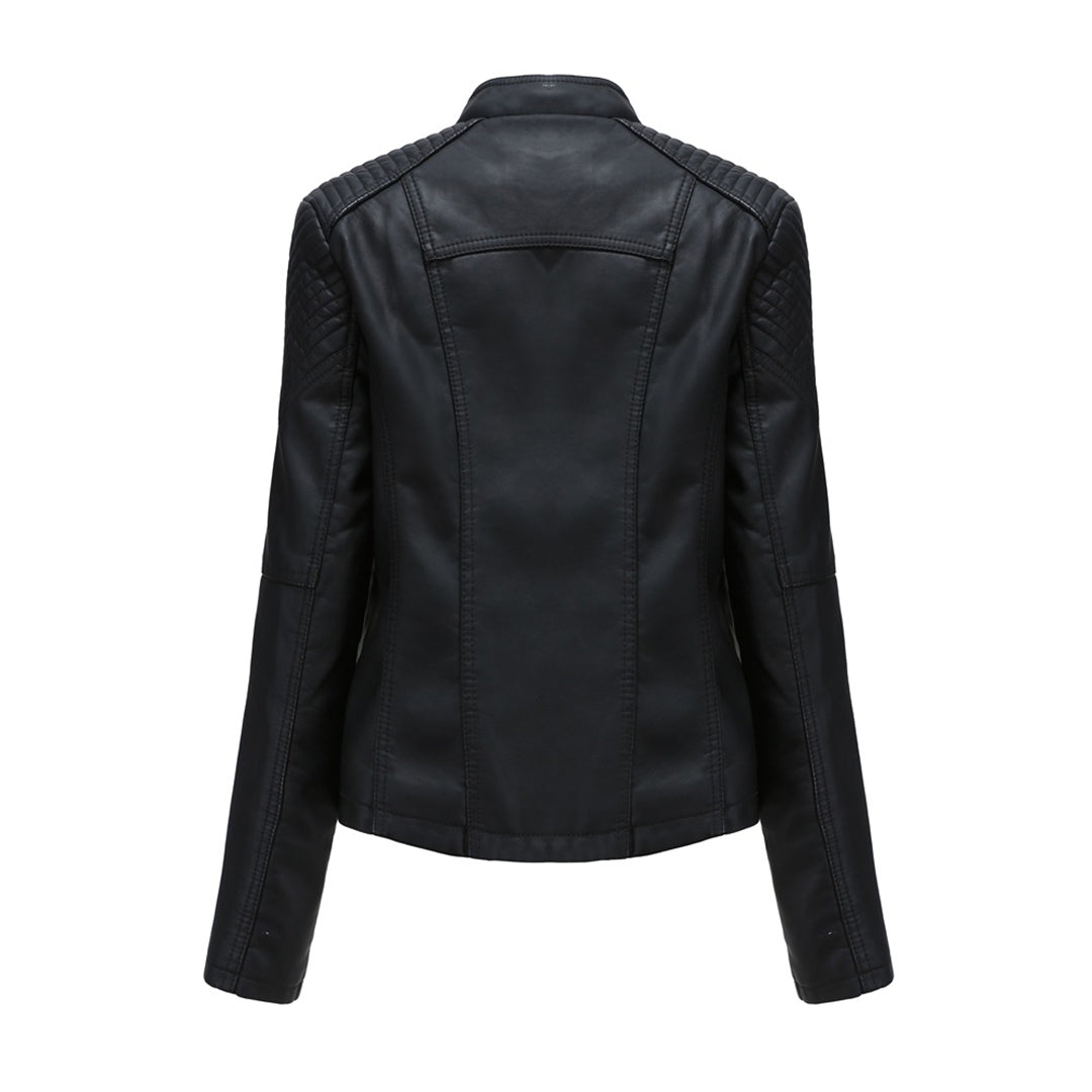 Damen Lederjacke Mit Reißverschluss | Langarm