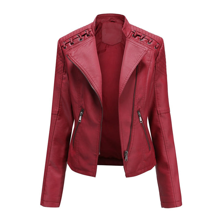 Damen Lederjacke Mit Reißverschluss | Langarm