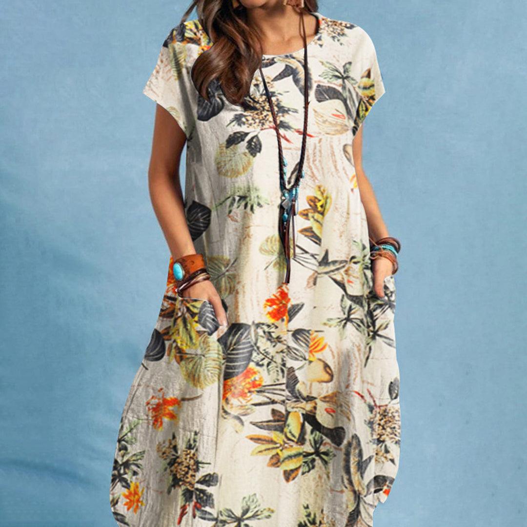 Damen Midikleid mit Blumenmuster