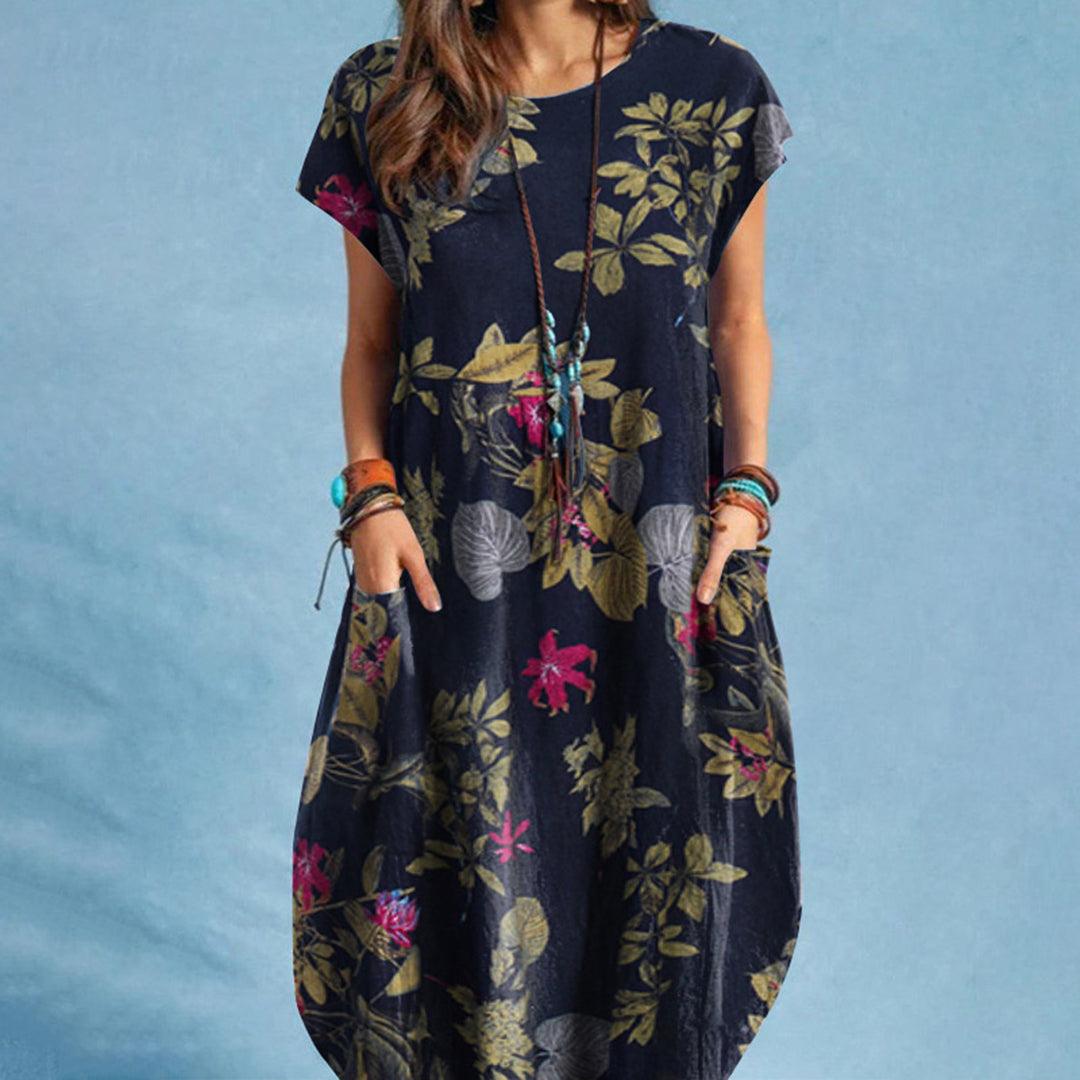 Damen Midikleid mit Blumenmuster