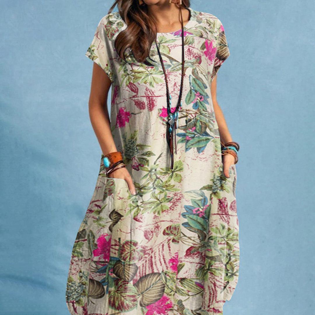 Damen Midikleid mit Blumenmuster
