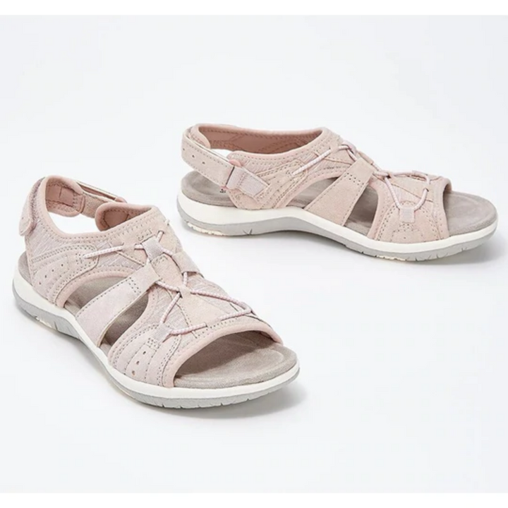 Damen Sommer Sportsandalen mit Elastischen Riemen and Offener Zehenpartie