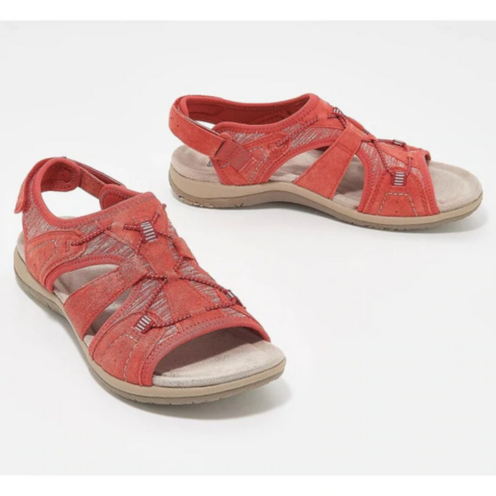 Damen Sommer Sportsandalen mit Elastischen Riemen and Offener Zehenpartie