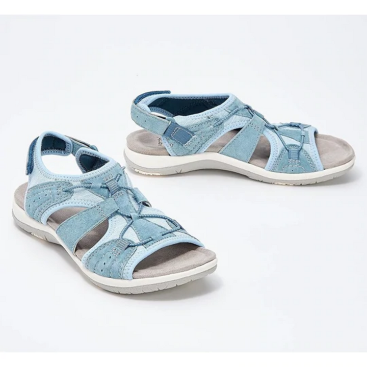 Damen Sommer Sportsandalen mit Elastischen Riemen and Offener Zehenpartie