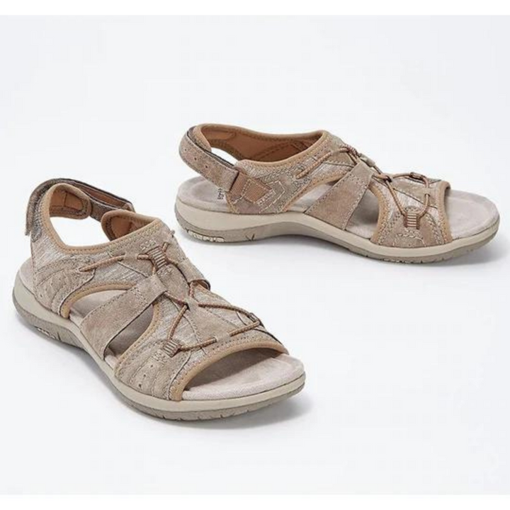 Damen Sommer Sportsandalen mit Elastischen Riemen and Offener Zehenpartie