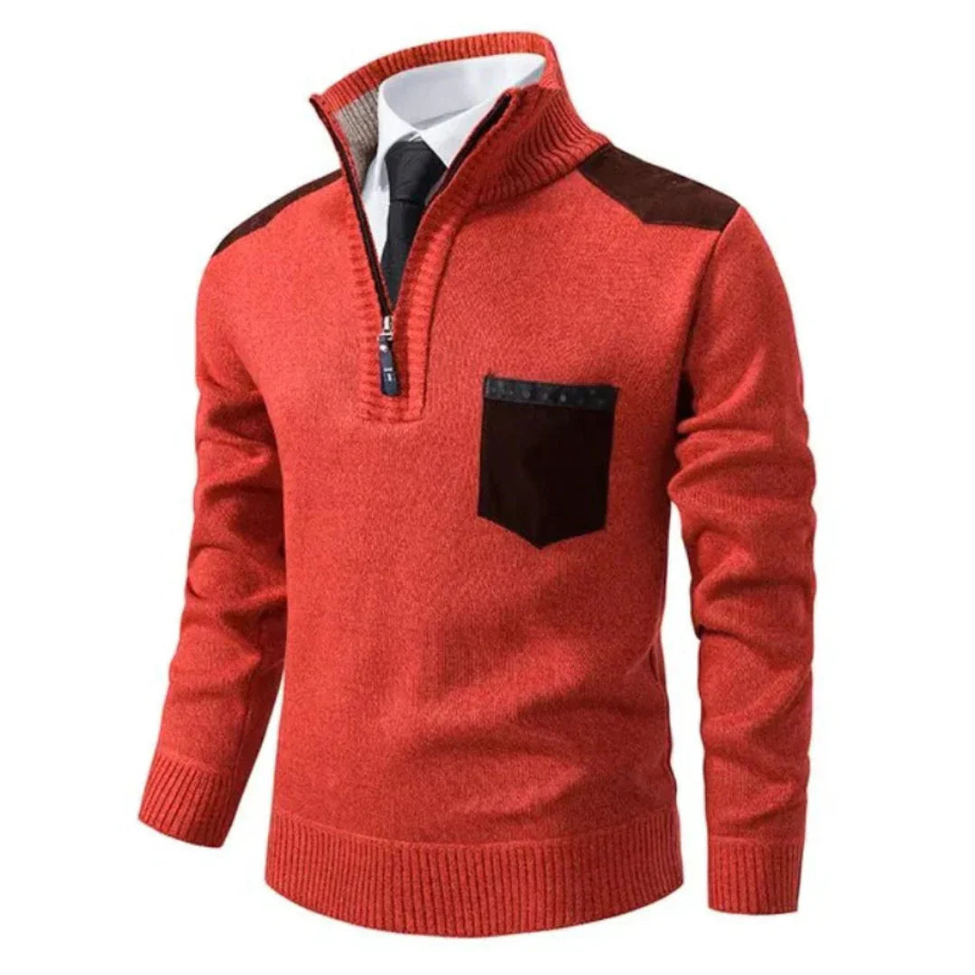 Lässiger Langarmpullover Mit Halbem Reißverschluss Für Herren | Winter