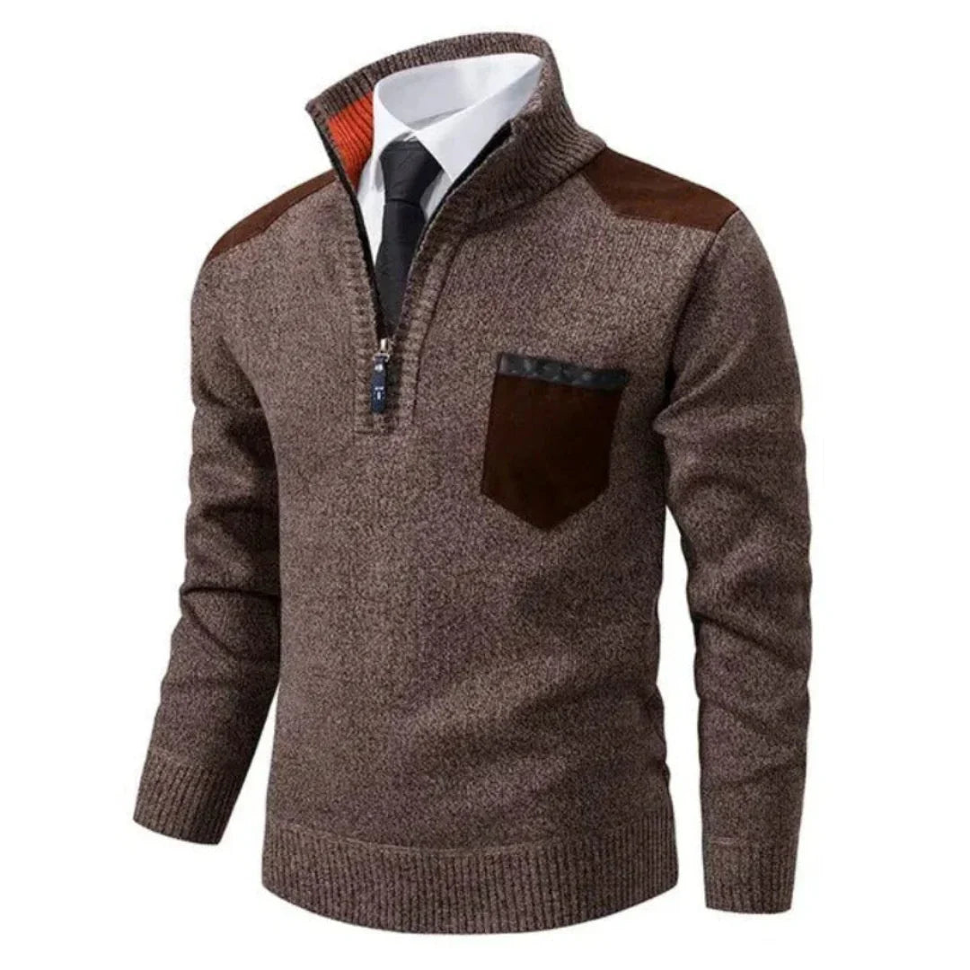 Lässiger Langarmpullover Mit Halbem Reißverschluss Für Herren | Winter