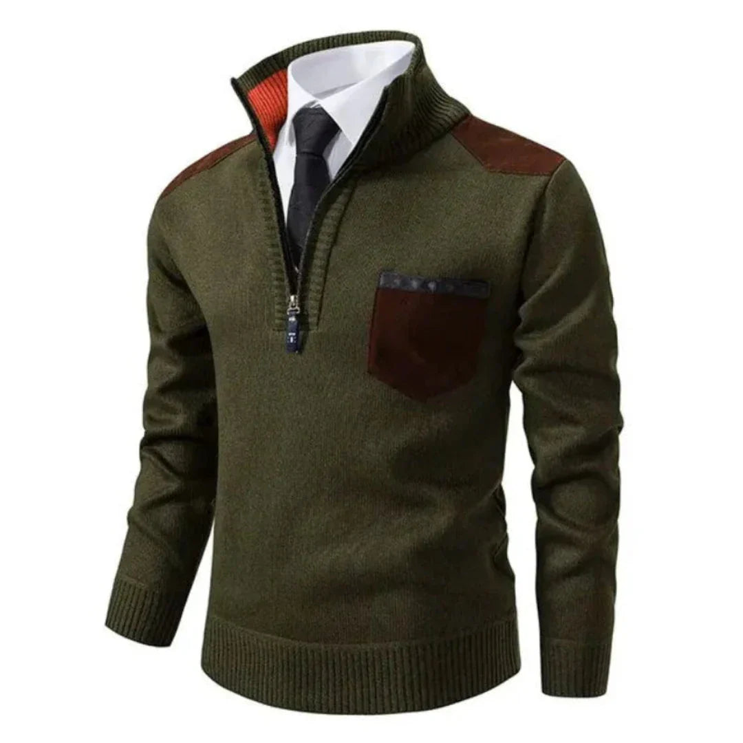 Lässiger Langarmpullover Mit Halbem Reißverschluss Für Herren | Winter