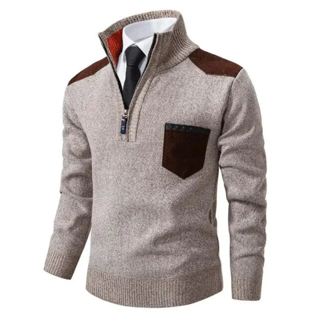 Lässiger Langarmpullover Mit Halbem Reißverschluss Für Herren | Winter