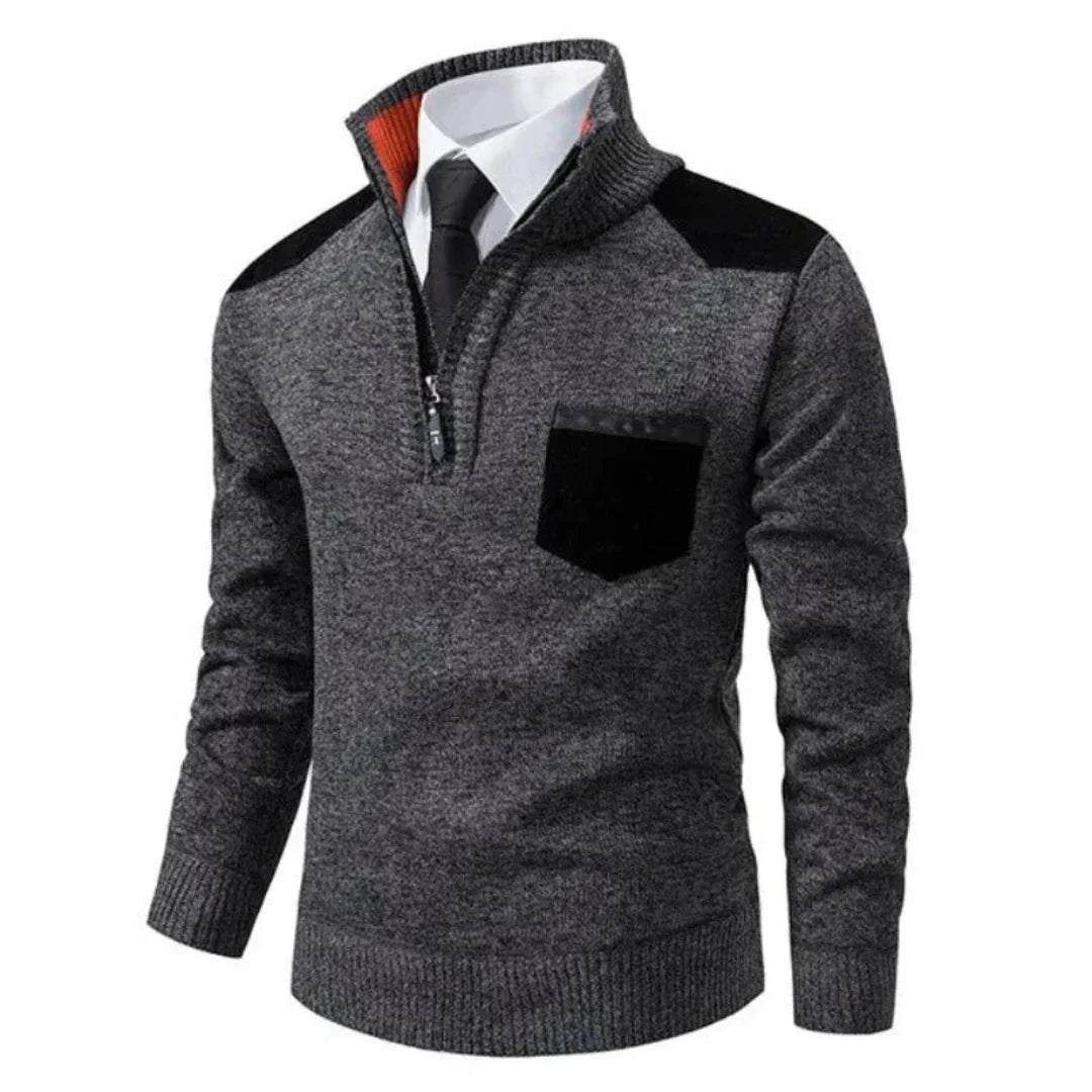 Lässiger Langarmpullover Mit Halbem Reißverschluss Für Herren | Winter