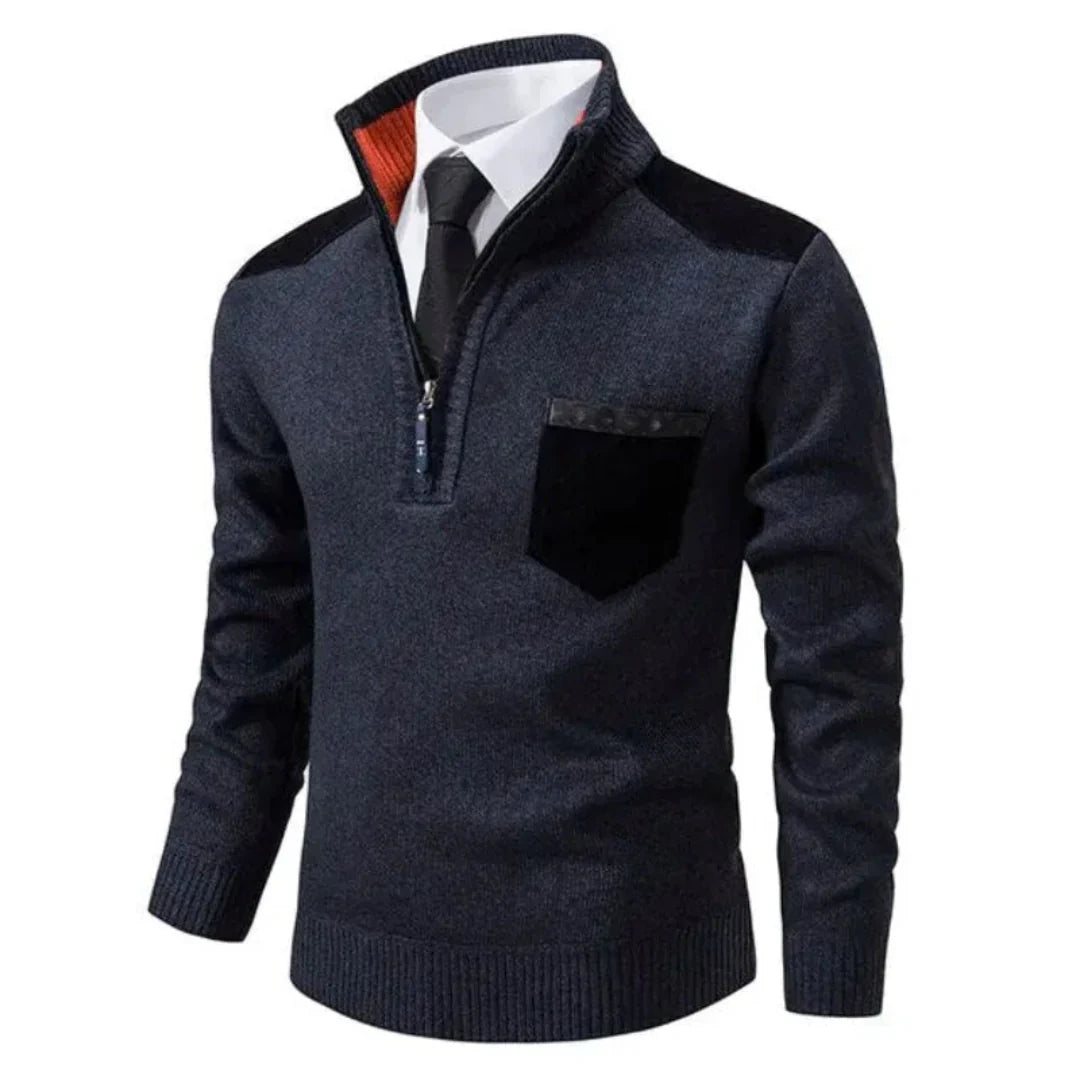 Lässiger Langarmpullover Mit Halbem Reißverschluss Für Herren | Winter