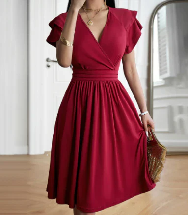 Damen Abendkleid Mit V-Ausschnitt | Midi