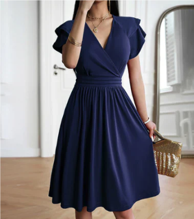 Damen Abendkleid Mit V-Ausschnitt | Midi