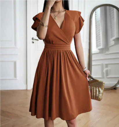 Damen Abendkleid Mit V-Ausschnitt | Midi