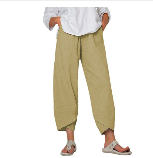 Damen Leinenhose mit verkürztem Saum