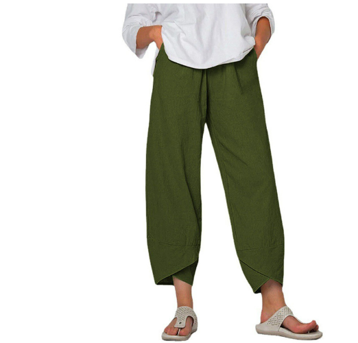 Damen Leinenhose mit verkürztem Saum