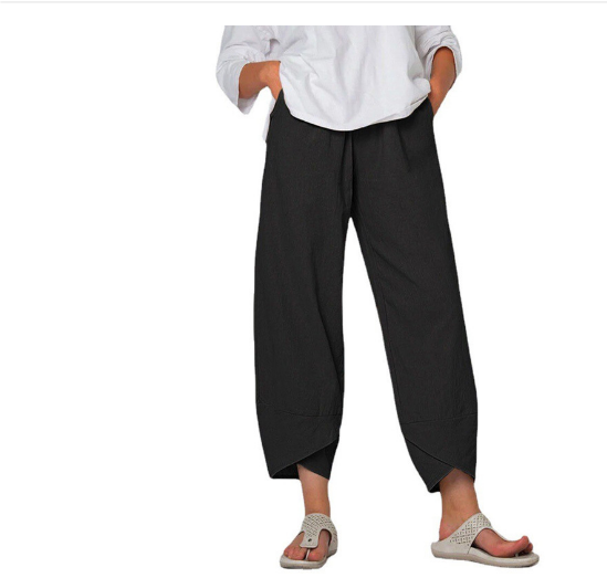 Damen Leinenhose mit verkürztem Saum
