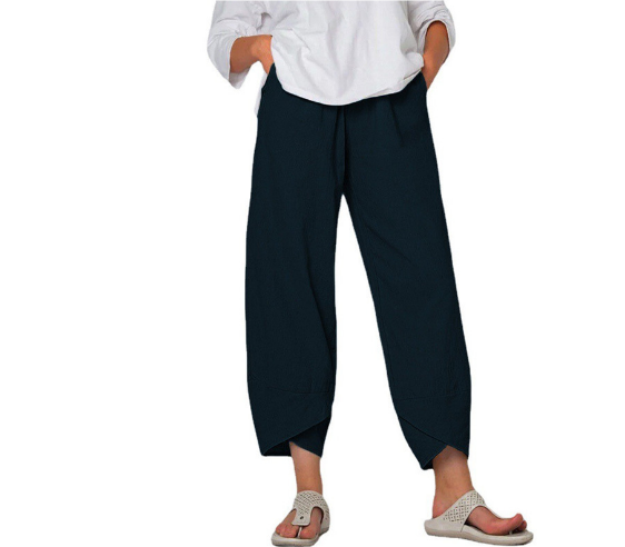 Damen Leinenhose mit verkürztem Saum