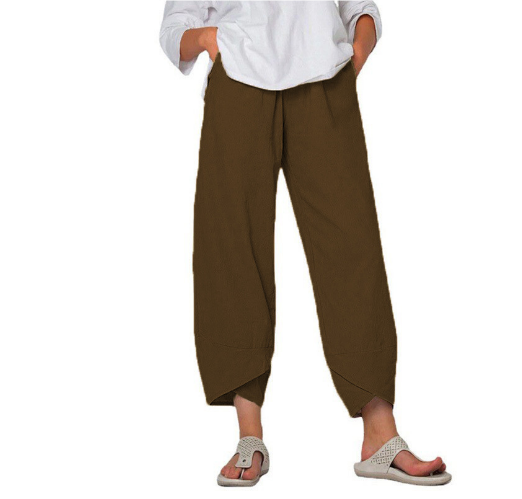 Damen Leinenhose mit verkürztem Saum