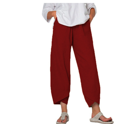 Damen Leinenhose mit verkürztem Saum