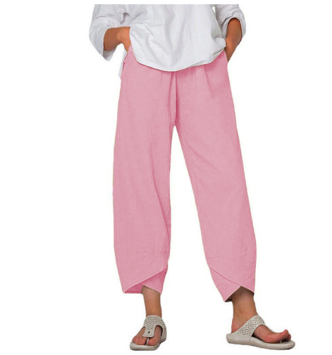 Damen Leinenhose mit verkürztem Saum