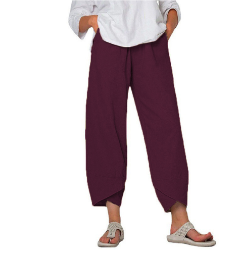 Damen Leinenhose mit verkürztem Saum