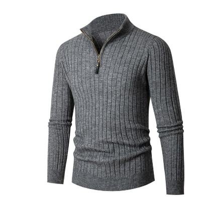 Lässiger Herrenpullover Mit Halbem Reißverschluss | Strick