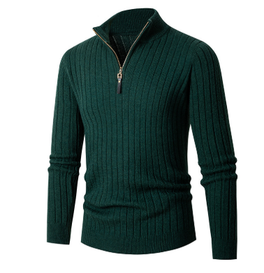 Lässiger Herrenpullover Mit Halbem Reißverschluss | Strick