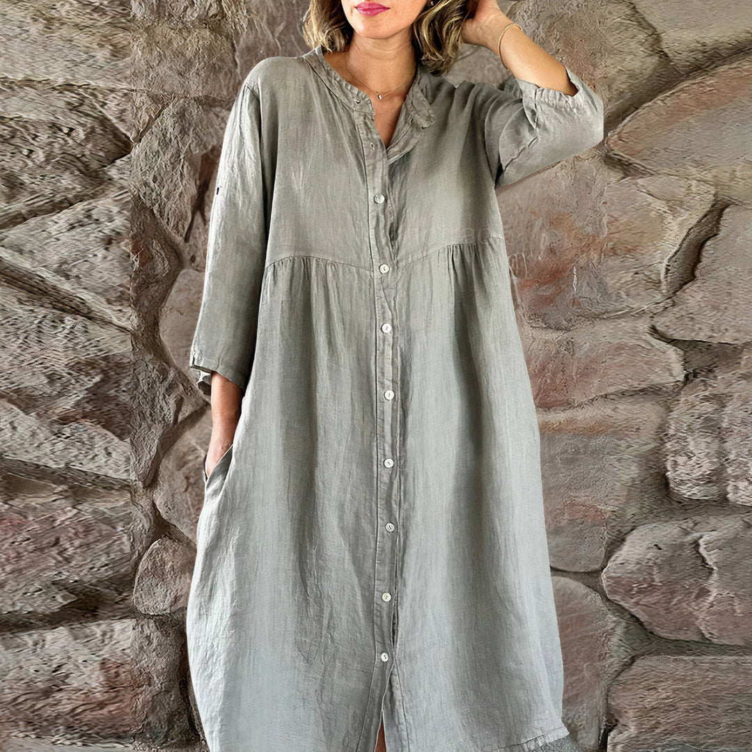 Hemdblusenkleid mit Knopfleiste für Damen