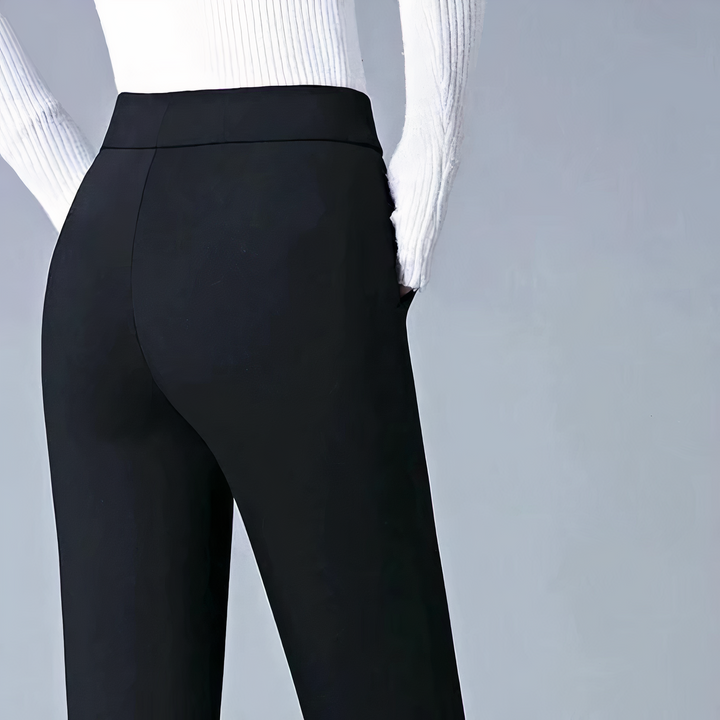 Damen High-Waist-Stretchhose mit Taschen