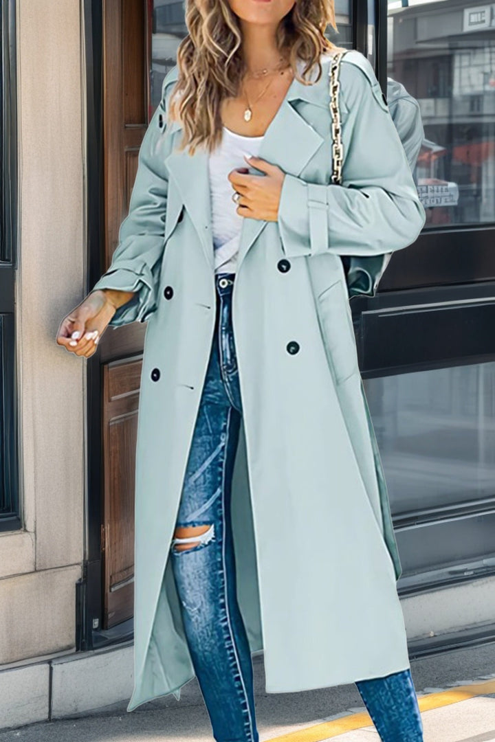 Doppelreihiger Trenchcoat Für Damen | Lang