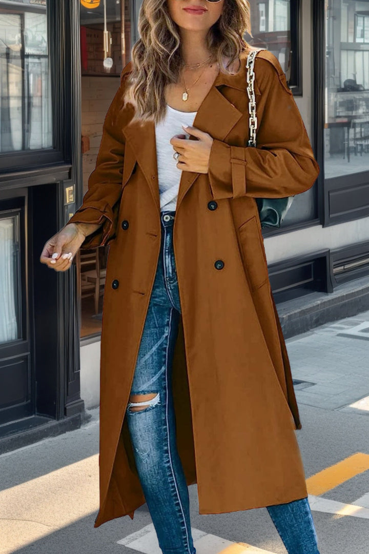 Doppelreihiger Trenchcoat Für Damen | Lang