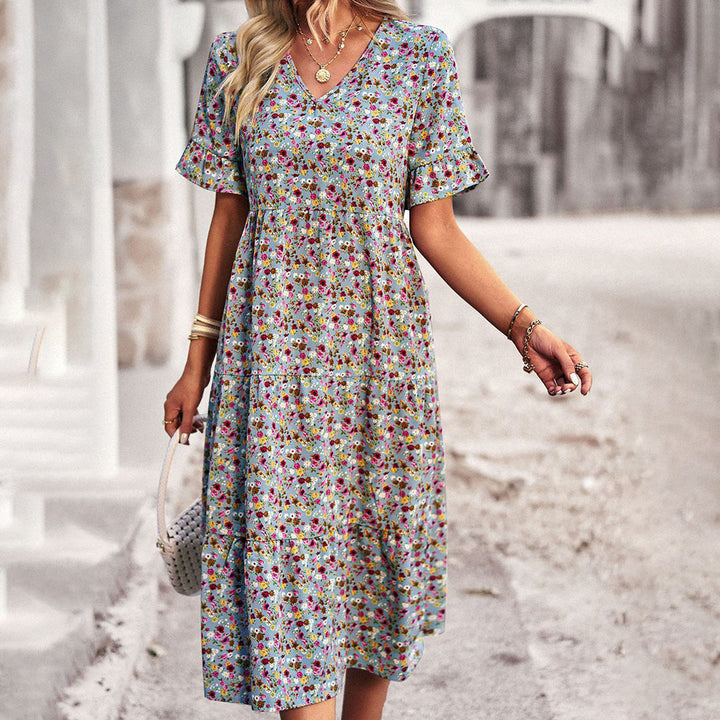 Midikleid mit V-Ausschnitt für Damen