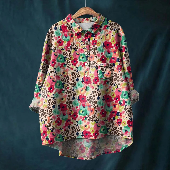 Bedrucktes Hemd mit Button-Down-Kragen für Frauen