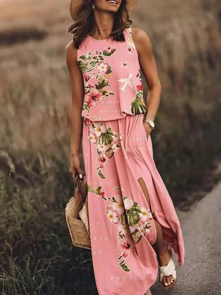 Damen-Maxi-Kleid mit Print