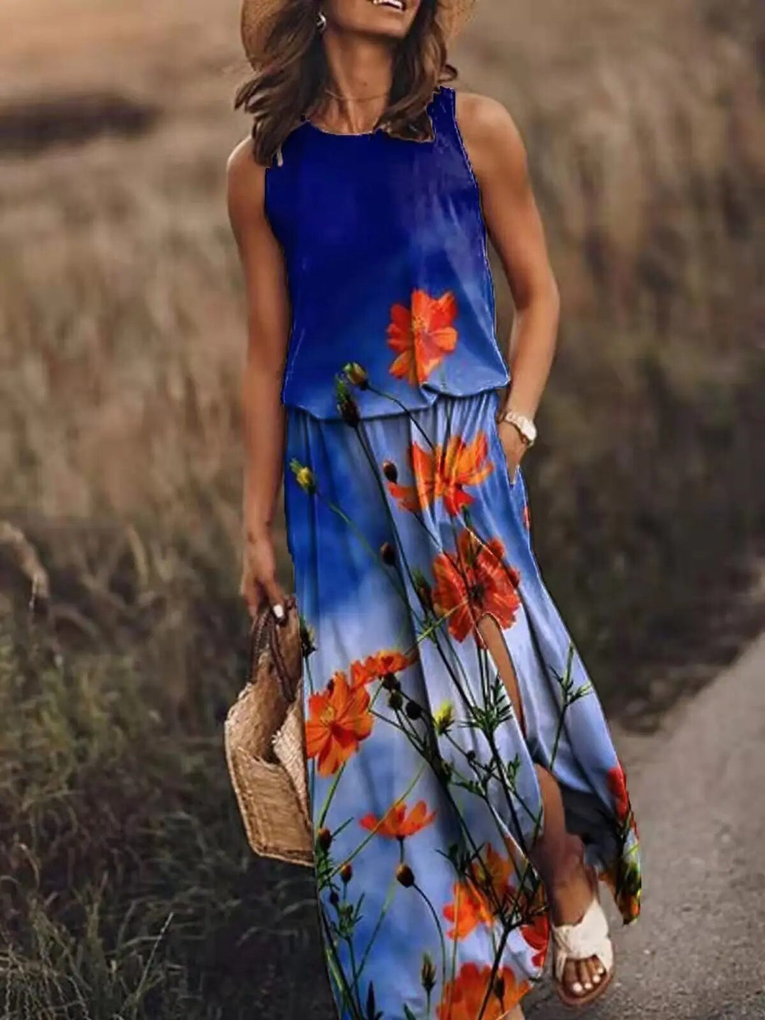 Damen-Maxi-Kleid mit Print