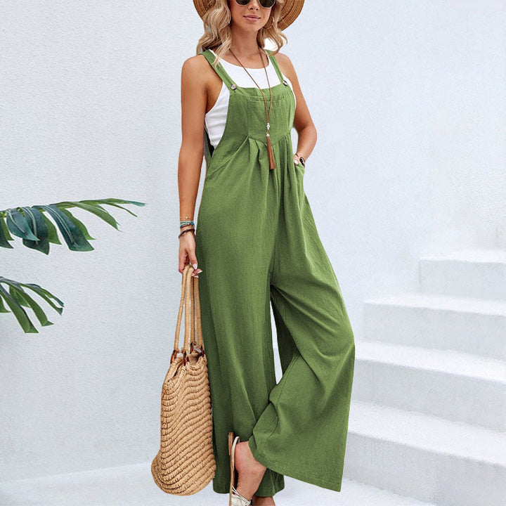 Damen-Jumpsuit mit weitem Schnitt und verstellbaren Trägern
