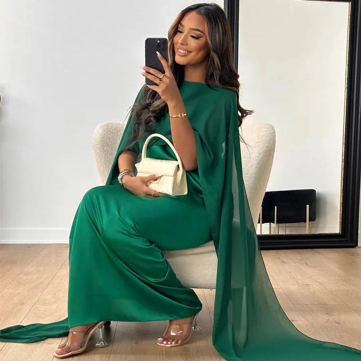 Damen Satin-Partykleid | Maxi