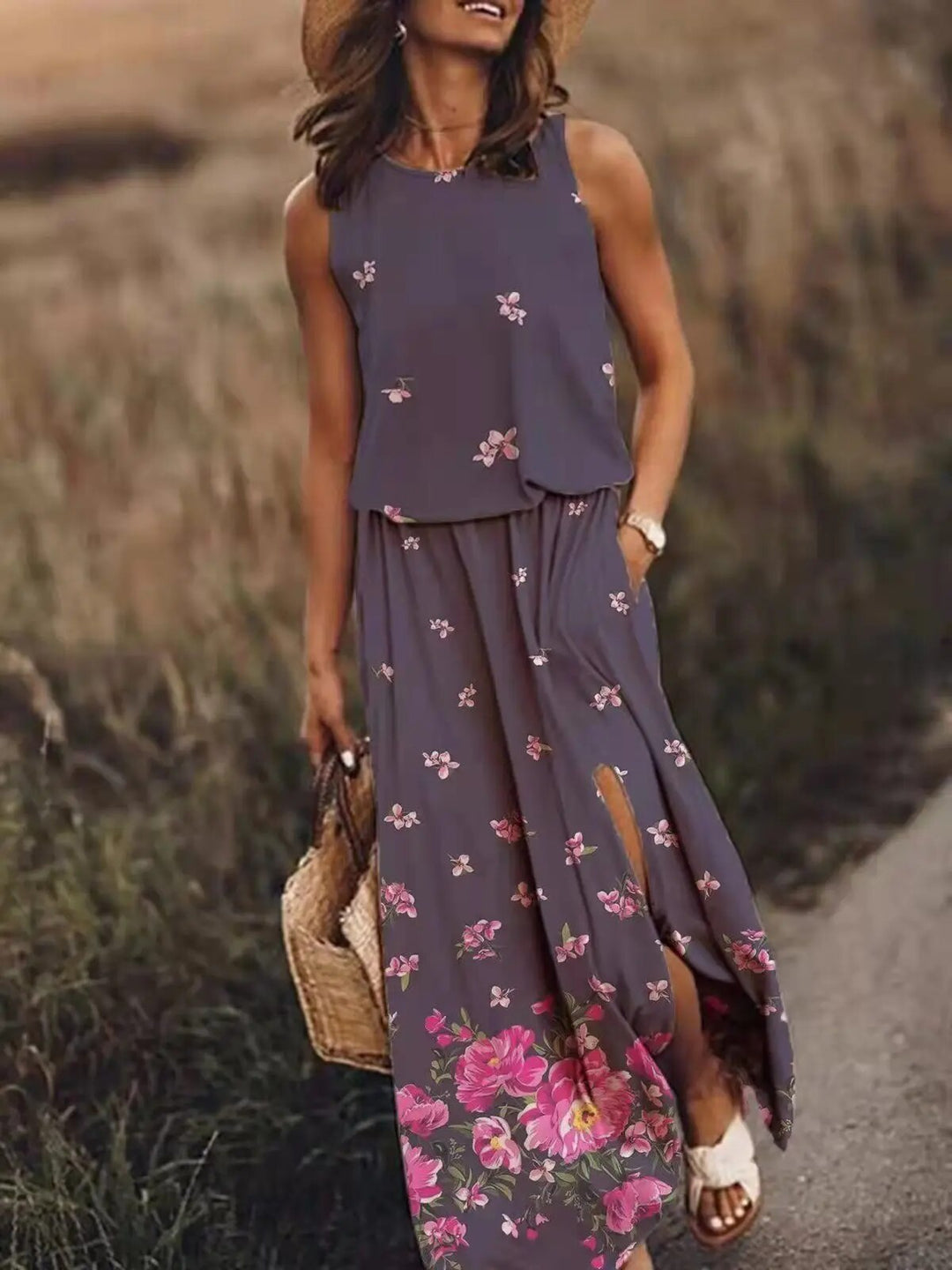 Damen-Maxi-Kleid mit Print