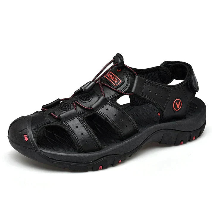 Herren Sommer Geschlossener Zehen Outdoorsandalen mit Verstellbarem Kordelzug