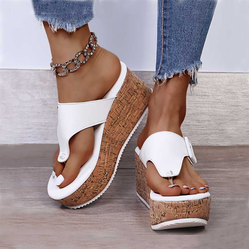Zehenschlaufen-Wedgesandalen für Damen