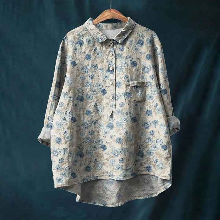 Bedrucktes Hemd mit Button-Down-Kragen für Frauen