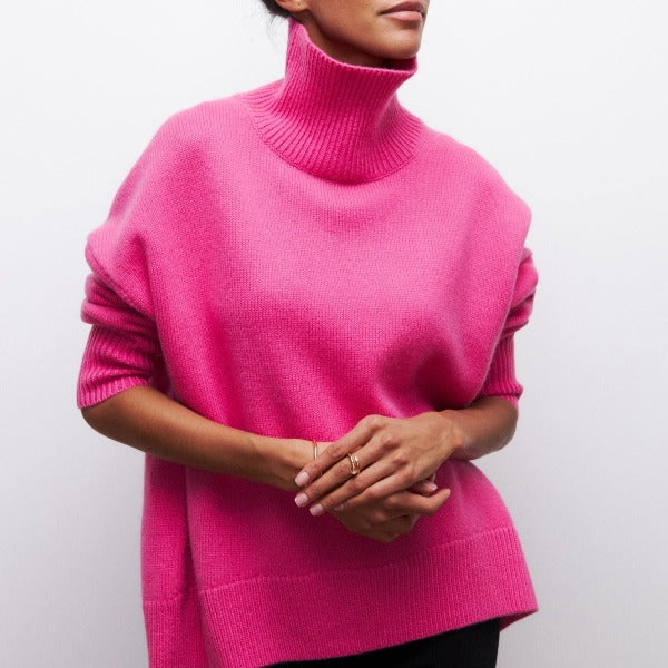 Damen Freizeit Langer Pullover | Rollkragen