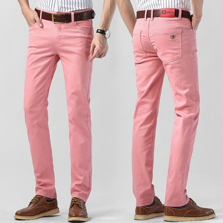 Herren Alle Jahreszeiten Farbhose mit Taschen