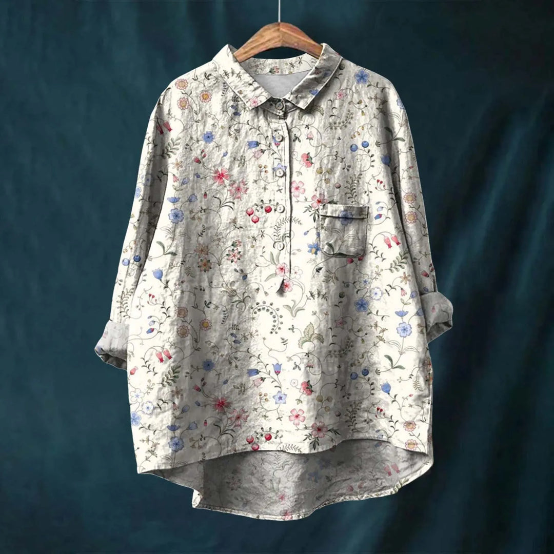 Bedrucktes Hemd mit Button-Down-Kragen für Frauen