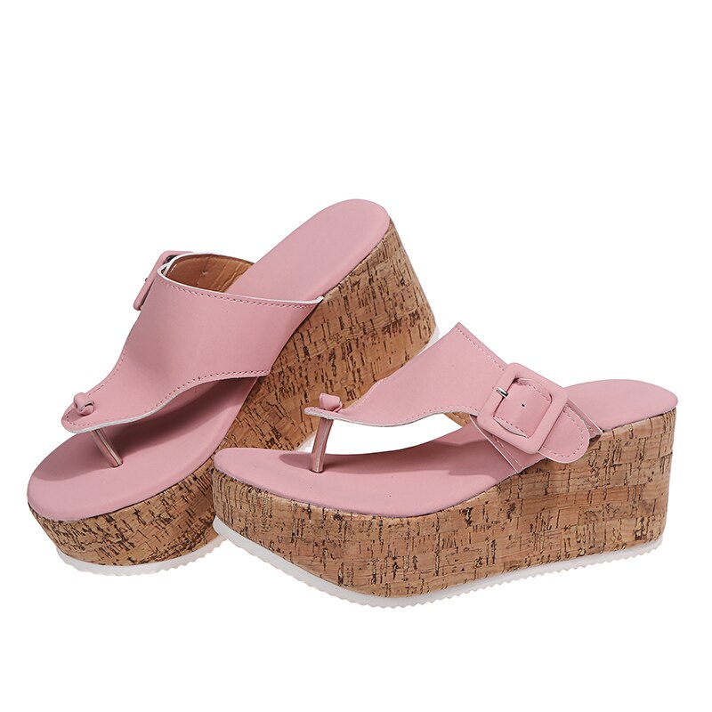 Zehenschlaufen-Wedgesandalen für Damen