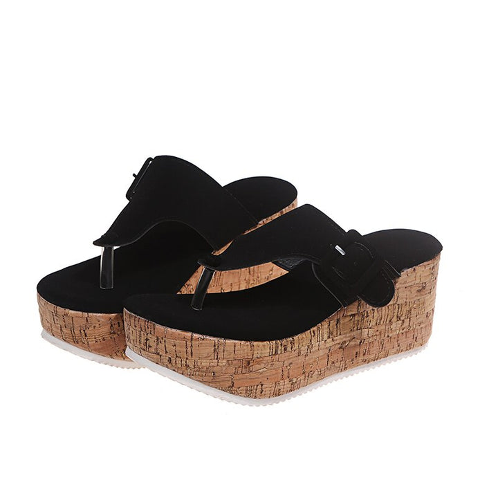 Zehenschlaufen-Wedgesandalen für Damen