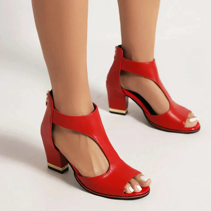 Damen Sandalen mit offenem Zehenbereich und Knöchelriemen