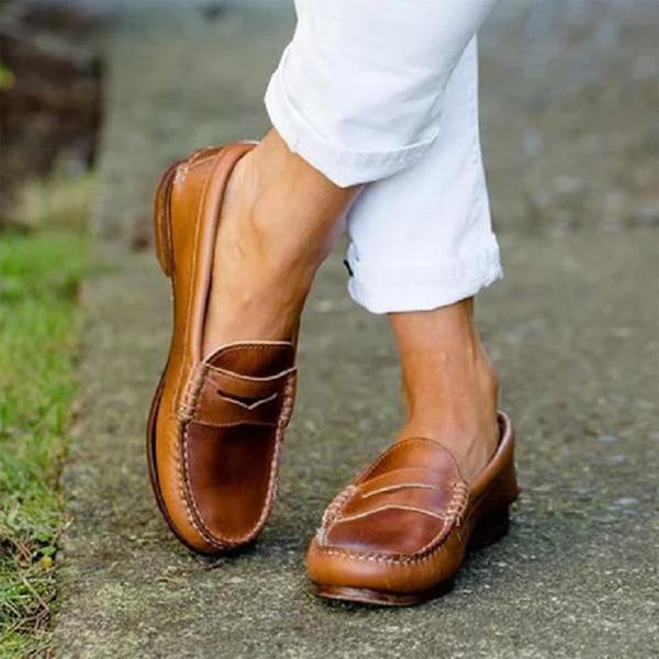 Damen-Loafer mit gefaltetem Einsatz